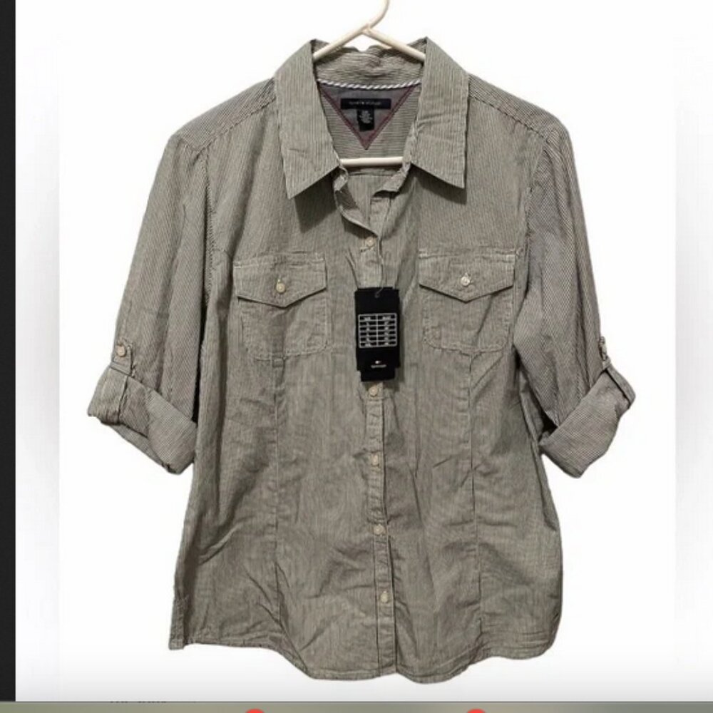 Tommy Hilfiger Roll Tab Button Up Shirt LG